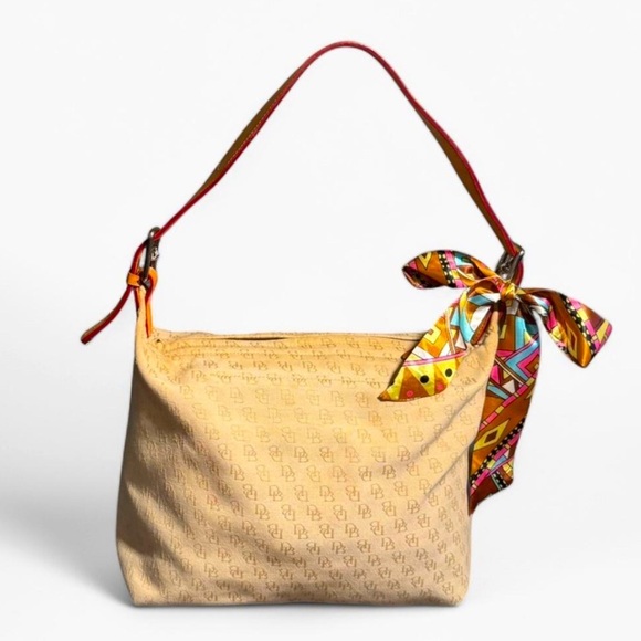 Dooney and Bourne beige canvas shoulder bag - Picture 1 of 12